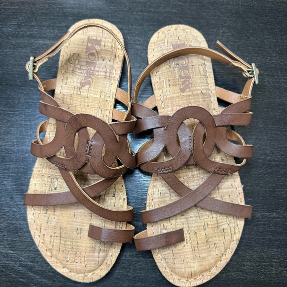 Korks Sangria Brown Leather Sandals Size 7 – With Box - Picture 1 of 4